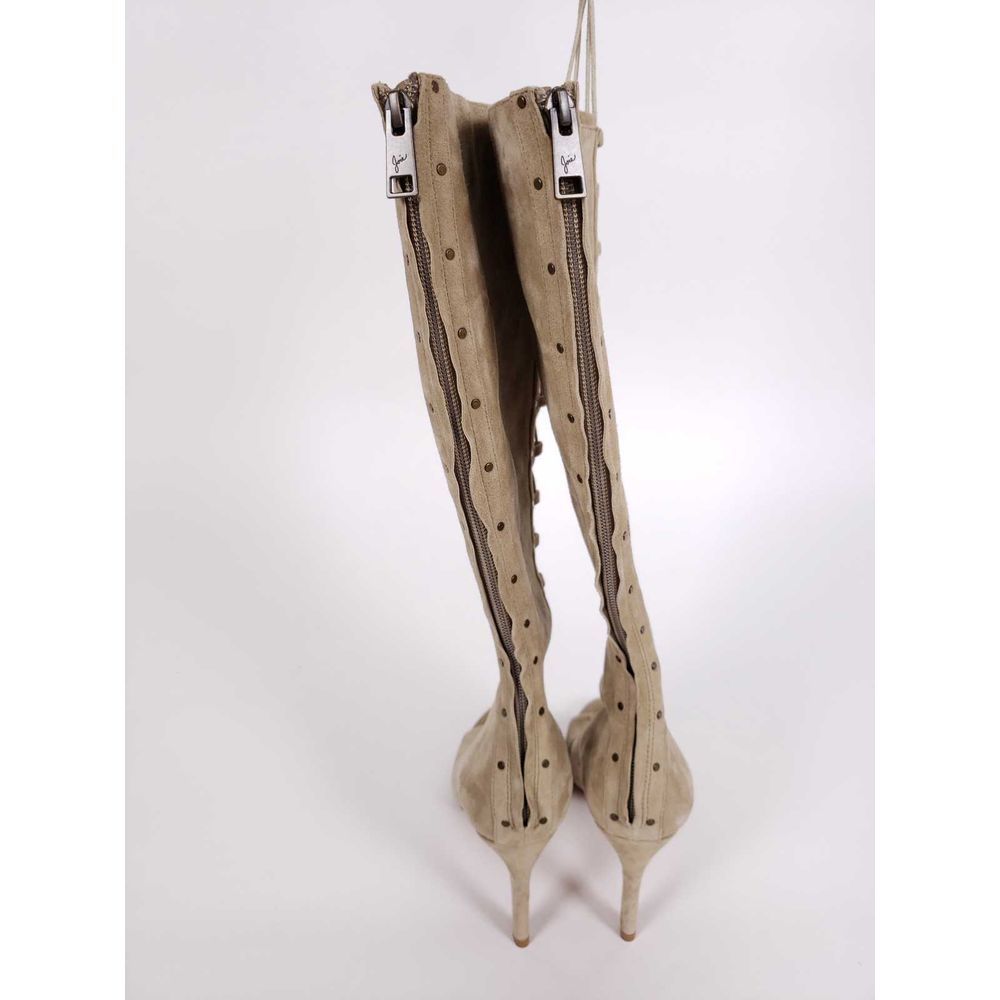 Joie Aubrey Suede Lace Up Peep Toe Knee Boots - Picture 5 of 8